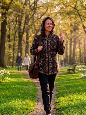 Papillon Aztec Style Hooded Sweater